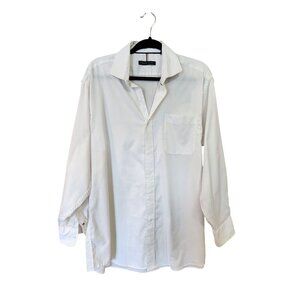 Tommy Hilfiger Mens White Long Sleeve Dress Shirt Regular Fit 16-16.5
